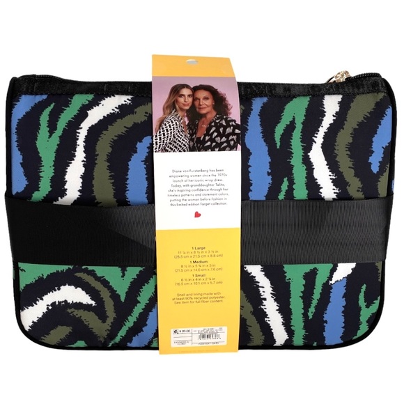 DVF for Target 3 Pack Travel Pouches Disco Zebra, Arrow Geo, Ginkgo - Picture 9 of 11